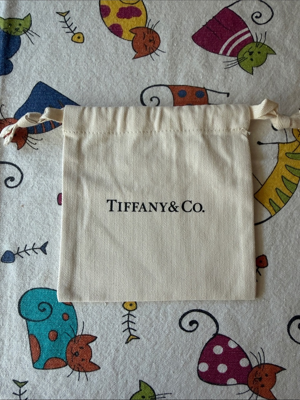 🌟Tiffany & Co. Cream Drawstring Jewelry Pouch🌟